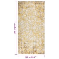 vidaXL Outdoor-Teppich Flachgewebe 100x200 cm Gelb