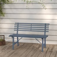 vidaXL Gartenbank 110 cm Stahl Grau