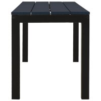 vidaXL Gartenbank 110 cm Stahl und WPC Schwarz