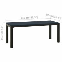 vidaXL Gartenbank 110 cm Stahl und WPC Schwarz
