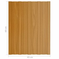 vidaXL Dachpaneele 12 Stk. Verzinkter Stahl Holzoptik Hell 60x45 cm