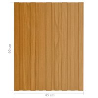 vidaXL Dachpaneele 36 Stk. Verzinkter Stahl Holzoptik Hell 60x45 cm