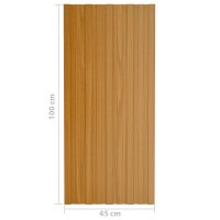 vidaXL Dachpaneele 36 Stk. Verzinkter Stahl Holzoptik Hell 100x45 cm