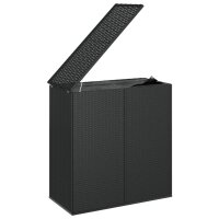 vidaXL Garten-Kissenbox PE Rattan 100x49x103,5 cm Schwarz