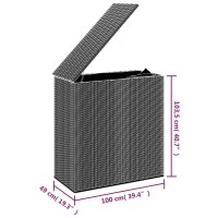 vidaXL Garten-Kissenbox PE Rattan 100x49x103,5 cm Grau