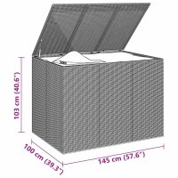 vidaXL Garten-Kissenbox PE Rattan 145x100x103 cm Braun