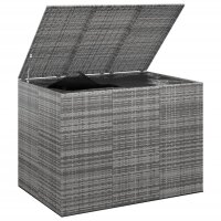 vidaXL Garten-Kissenbox PE Rattan 145x100x103 cm Grau