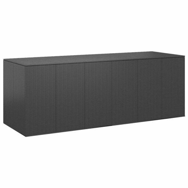 vidaXL Garten-Kissenbox PE Rattan 291x100,5x104 cm Schwarz