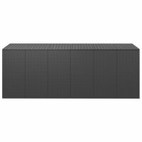 vidaXL Garten-Kissenbox PE Rattan 291x100,5x104 cm Schwarz