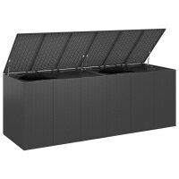 vidaXL Garten-Kissenbox PE Rattan 291x100,5x104 cm Schwarz