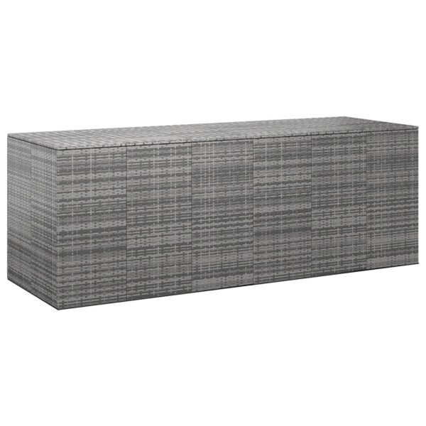 vidaXL Garten-Kissenbox PE Rattan 291x100,5x104 cm Grau