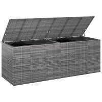 vidaXL Garten-Kissenbox PE Rattan 291x100,5x104 cm Grau