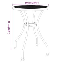 vidaXL Gartentisch &Oslash;60x72 cm Streckgitter Anthrazit