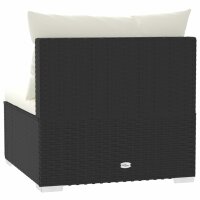 vidaXL 3-Sitzer-Sofa mit Kissen Schwarz Poly Rattan