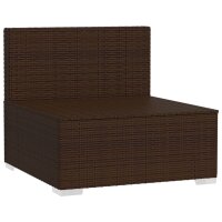 vidaXL 3-Sitzer-Sofa mit Kissen Braun Poly Rattan