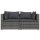 vidaXL 2-Sitzer-Sofa mit Kissen Grau Poly Rattan