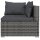 vidaXL 2-Sitzer-Sofa mit Kissen Grau Poly Rattan