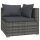 vidaXL 3-Sitzer-Sofa mit Kissen Grau Poly Rattan