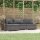 vidaXL 4-tlg. Garten-Lounge-Set mit Kissen Grau Poly Rattan