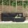 vidaXL 4-tlg. Garten-Lounge-Set mit Kissen Schwarz Poly Rattan