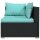 vidaXL 3-Sitzer-Sofa mit Auflagen Schwarz Poly Rattan