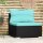 vidaXL Garten-Mittelsofa mit Kissen Schwarz Poly Rattan