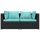 vidaXL 3-tlg. Garten-Lounge-Set mit Kissen Schwarz Poly Rattan
