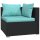 vidaXL 3-tlg. Garten-Lounge-Set mit Kissen Schwarz Poly Rattan