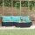 vidaXL 4-tlg. Garten-Lounge-Set mit Kissen Schwarz Poly Rattan