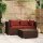 vidaXL 3-tlg. Garten-Lounge-Set mit Kissen Braun Poly Rattan