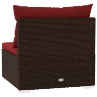 vidaXL 4-Sitzer-Sofa mit Kissen Braun Poly Rattan