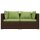 vidaXL 2-Sitzer-Sofa mit Kissen Braun Poly Rattan