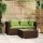 vidaXL 3-tlg. Garten-Lounge-Set mit Kissen Braun Poly Rattan