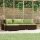 vidaXL 4-tlg. Garten-Lounge-Set mit Kissen Braun Poly Rattan