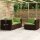 vidaXL 3-tlg. Garten-Lounge-Set mit Kissen Braun Poly Rattan