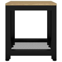 vidaXL Beistelltisch Hellbraun und Schwarz 40x40x45 cm MDF und Eisen