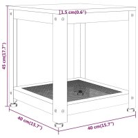 vidaXL Beistelltisch Grau und Schwarz 40x40x45 cm MDF und Eisen