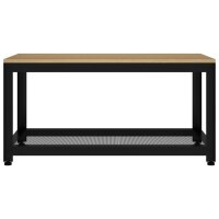 vidaXL Couchtisch Hellbraun und Schwarz 90x45x45 cm MDF und Eisen