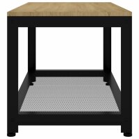 vidaXL Couchtisch Hellbraun und Schwarz 90x45x45 cm MDF und Eisen