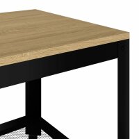 vidaXL Couchtisch Hellbraun und Schwarz 90x45x45 cm MDF und Eisen