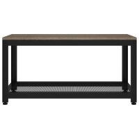 vidaXL Couchtisch Grau und Schwarz 90x45x45 cm MDF und Eisen