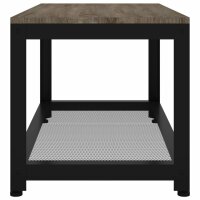 vidaXL Couchtisch Grau und Schwarz 90x45x45 cm MDF und Eisen