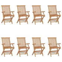 vidaXL Klappbare Gartenstühle 8 Stk. Massivholz Teak