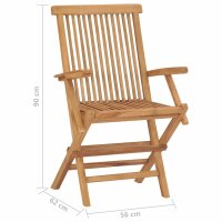 vidaXL Klappbare Gartenst&uuml;hle 8 Stk. Massivholz Teak