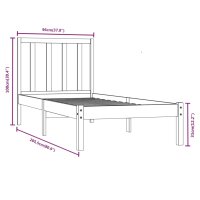 vidaXL Massivholzbett Kiefer 90x200 cm