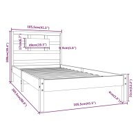 vidaXL Massivholzbett Wei&szlig; 100x200 cm