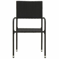 vidaXL 3-tlg. Garten-Essgruppe Poly Rattan Schwarz