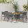 vidaXL 9-tlg. Garten-Essgruppe Poly Rattan Grau