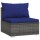 vidaXL 4-Sitzer-Sofa mit Kissen Grau Poly Rattan