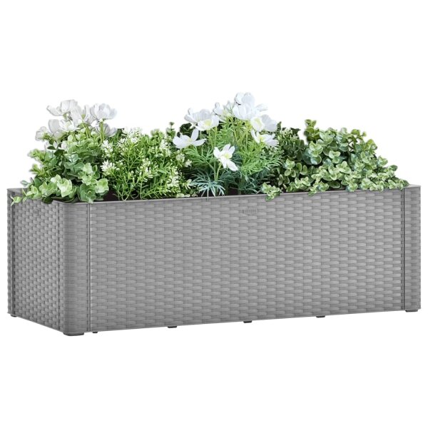 vidaXL Garten-Hochbeet mit Selbstbew&auml;sserungssystem Grau 100x43x33 cm